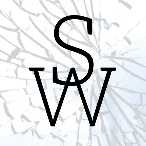 A logo for Shattered Windscreen Theatre Company Hertfordshire